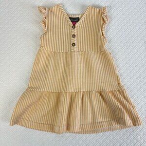 Vince Camuto Toddlers Size 3T Orange White Striped Preppy Dress Summer Cute Even